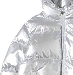 Manteau matelassé rembourré bulle brillant brillant vestes unisexe Nylon coupe-vent brillant brillant Parka à capuche hiver brillant bouffée avant - Product Image 5