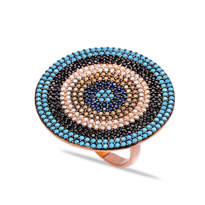 Eye Modern Ring Turquoise Black Citrine Sapphire CZ Wholesale Handmade 925 Sterling Silver Wholesale 925 Sterling Silver Jewelry - Product Image 1