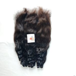 Extensions de cheveux indiens en gros femmes 100% couleur naturelle femmes noires cuticule aligné brut traité vague profonde faisceau - Product Image 6