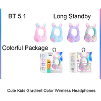 Casque sans fil YN pour femmes, mignon, en peluche, chaud, avec oreilles de lapin, casque sans fil BT, écouteurs de haute qualité