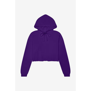 Sudadera con capucha recortada de algodón de alta calidad para mujer 2025 con bolsillos, ropa de calle cómoda para invierno, sudaderas con capucha de diseño OEM para mujer - Product Image 4