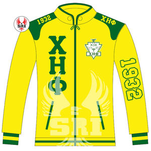 Chaqueta Deportiva de Algodón para Mujer con Bordado de la Hermandad Chi Eta Phi |   Chaqueta de Carreras Personalizada para Mujer, Bordada con el Logotipo de la Hermandad, en Tela Twill - Product Image 4