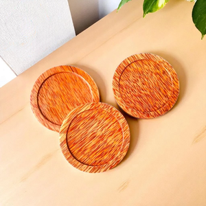 Ensemble de sous-verres en bois de noix de coco poli Accessoire de boisson durable | Exportation en vrac Vietnam Tapis en bois naturel pour boissons chaudes et froides - Product Image 4