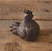 Nouvelle Collection : Ornement Décoratif Rustique en Fonte Faite à la Main, Personnalisable, Miniature, pour Table, en Forme de Coq, Taureau ou Cochon, Style Ferme, pour la Maison et le Jardin