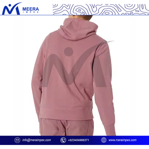 เสื้อมีฮู้ดของผู้ชายเสื้อสวมหัวสีชมพูเข้มผ้าคอตตอน100% เข้ารูประบายอากาศได้ดี2025ดีไซน์ล่าสุด - Product Image 4