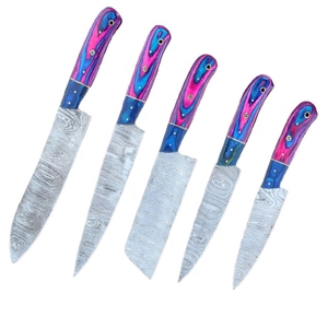 Vente en gros de commandes en gros personnalisées, service OEM et ODM, ensemble de couteaux de cuisine professionnels, ensemble lame tranchante en acier inoxydable et manche en bois - Product Image 4