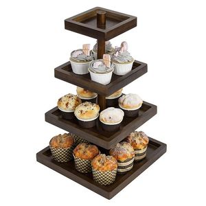 ชั้นวางคัพเค้กไม้ |   งานขัดเงา คุณภาพงานฝีมือ |   โรงงานขายส่งจำนวนมาก ราคาดีที่สุด - Product Image 1