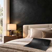 Papier peint texturé noir MORLENX pour salon moderne, chambre à coucher, bureau, murs décoratifs intérieurs
