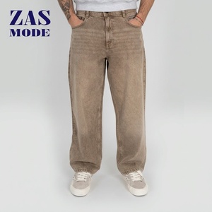 Nouvel arrivage : Jeans baggy unisexe taille haute coupe droite de luxe sur mesure pour hommes – Vente en gros fabricant - Product Image 1