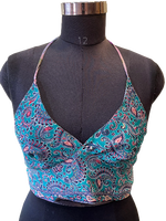 Vêtements de plage bohème licou haut-haut de Bikini en soie indienne-mode hippie vêtements de plage-haut de bikini mexicain