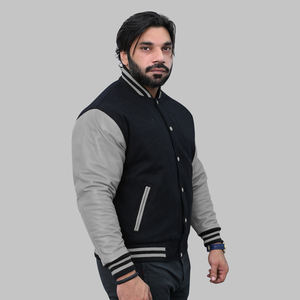 Vestes universitaires en laine de baseball Letterman personnalisées pour hommes avec manches en cuir vente en gros veste de patchs personnalisés pour l'école et le collège - Product Image 6