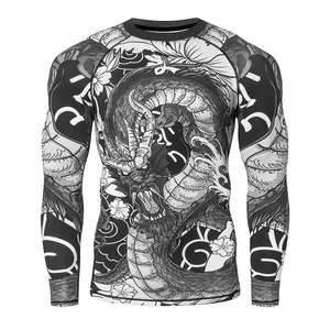 Sublimación personalizada impresa camisas de compresión Mma Rash Guard protección UV hombres camisa de manga larga OEM Rash Guard impreso - Product Image 2
