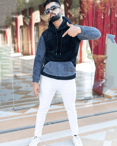 Sweat à capuche pour homme de haute qualité, respirant, à séchage rapide, 100% coton, fermeture éclair, polaire sherpa d'hiver - Product Image 5