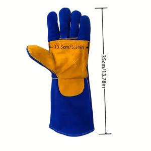 Guantes de Seguridad para Jardinería al Aire Libre, de Cuero Vacuno, Resistentes a Altas Temperaturas, Aislantes, con Muñeca Ajustable - Product Image 2