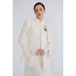 Nueva moda Slit manga larga mujeres Blazers 5 botones ALAI Tailored BLAZER conjuntos de mujer 61% rayón 39% algodón blanco ANT Vietnam - Product Image 1