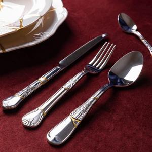 Juego de cubiertos de acero inoxidable con asas de acero inoxidable impresas Juego de cucharas para utensilios para bodas - Product Image 6