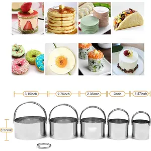OEM Professional Baking Dough Tools Stainless Steel <b>Cookies</b> <b>Cutters</b> Biscuit <b>Cutter</b> Set with Handle Round Shape resin epoxy mold - Product Image 4