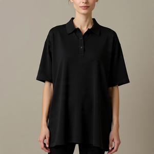 Polos de gran tamaño, ropa deportiva para mujer, camisa de hombro caído de Golf, ropa de calle para correr de manga corta para mujer, polos para mujer - Product Image 5