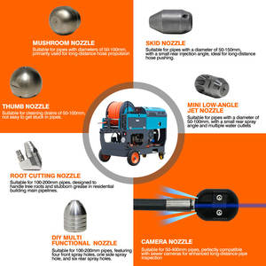 AMJET 300bar 30lpm Máquina de chorro de alcantarillado Máquina de limpieza de drenaje Limpiador de drenaje de chorro de alcantarillado de alta presión - Product Image 5