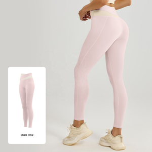Leggings de yoga taille haute pour femme, gris rhinocéros, longueur intégrale, avec surpiqûres contrastées, sans coutures, extensibles dans les quatre sens, pour le fitness - Product Image 4