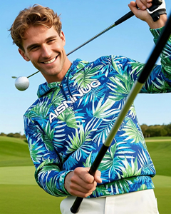 .เสื้อกอล์ฟมีฮู้ดแขนยาวมีฮู้ดสำหรับผู้ชายเสื้อสวมหัวมีฮู้ดสำหรับเล่นกีฬาออกกำลังกายกลางแจ้งสวมใส่สบาย - Product Image 5