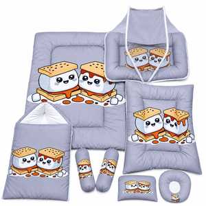 Customized Cartoon Baby <b>Bedding</b> Set Double-Sided <b>Quilted</b> 100% Polyester with Hooded Cushion Pillow Travel Bed Lounge-All-Season - Product Image 1