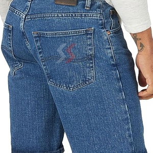 กางเกงขาสั้นผ้ายีนส์สีทึบแบบสั้นทันสมัยสำหรับฤดูร้อนดีไซน์ใหม่สไตล์ไฮสตรีทสไตล์ไฮสตรีทแบบแห้งเร็วสีฟ้ากำหนดสีได้เองบริการ OEM - Product Image 5