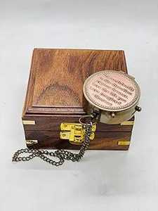 Brújula de latón con caja de madera Tamaño personalizado Puntero Dial Display Regalo para actividades al aire libre-Faizacraft - Product Image 2