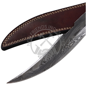 Venta caliente personalizado forjado a mano Damasco acero ferrocarril Spike cuchillo coleccionable locomotora cuchillo con Funda de cuero soporte OEM - Product Image 3