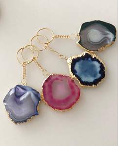 KYCHAN-Llavero de ágata NATURAL de alta calidad, llavero de ágata NATURAL con piedra preciosa, venta al por mayor - Product Image 2