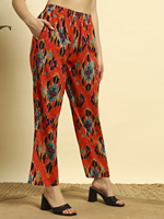 Ensemble Kurti et Palazzo en coton premium à fleurs, coupe courte, avec fente et boutons, pour un usage quotidien, pour femmes |   Tissu tricoté respirant |   Vêtements décontractés