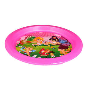 Assiette plate pour enfants à motifs - Rose - Product Image 1