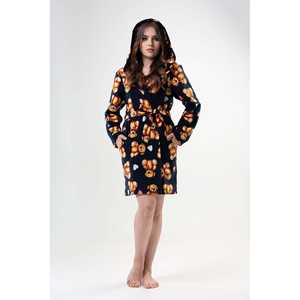 Bata corta con capucha de forro polar para mujer con bolsillos, sudaderas cómodas - Product Image 3