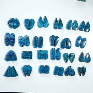 Paire de pierres précieuses Shattuckite naturelles de super qualité disponibles en forme et taille mélangées Cabochon Shattuckite pour la fabrication de bijoux - Product Image 4