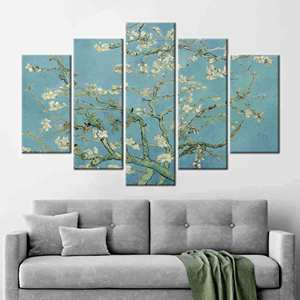 ภาพพิมพ์บนผ้าใบของผลงานศิลปะ "ดอกอัลมอนด์" ของวินเซนต์ แวนโก๊ะ, 5P Mix: Gallery Wrap - Product Image 1