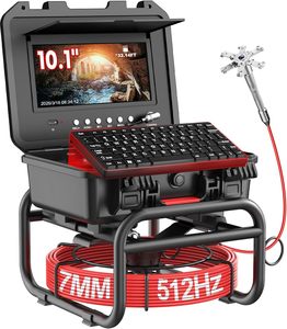 Nueva cámara de inspección de alcantarillas con transmisor de 512Hz Cable de 165 pies autonivelante con luz y 10,1" - Product Image 1