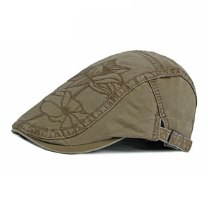 Béret à épices Millennium pour printemps automne dame Vintage circonférence de la tête Lotus broderie nouveau Style National chinois Performance cycliste - Product Image 1