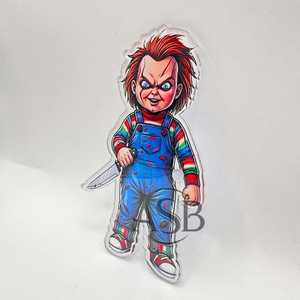 Halloween Custom Logo Acrylic Eyelash <b>Tiles</b> With <b>Magnets</b> For Tweezers Sustainable Design Chucky Baby Doll Horror Lash <b>Tiles</b> - Product Image 3