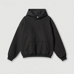 Pull à capuche coréen en coton personnalisé court 340GSM pour hommes Acid Wash Puff Print Design 3D Embroidery Boxy Fit for Winter - Product Image 1