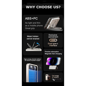 10000mAh Magnetic Wireless Power Bank Stand 22.5W Output Power Easy <b>Plug</b> <b>Type</b> - Product Image 6