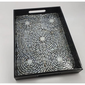 Plateau de séparation des aliments en nacre rectangulaire fait à la main de qualité supérieure plateau de Table basse maison hôtel Ware Snack plateau de service - Product Image 4