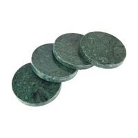 Sous-verres ronds décoratifs en marbre, sous-verres en ardoise de pierre naturelle verte, accessoires de cuisine