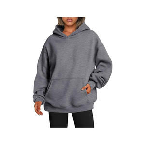 Sweats à capuche surdimensionnés en coton et polyester de qualité supérieure pour femmes Pullover Sweats à capuche avec logo personnalisé - Product Image 3