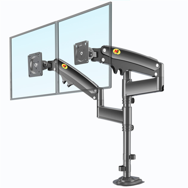 Adjustable Dual Monitor Arms and Desktop Computer Monitor Stand Lifter Full Motion Display Stand Hot Sale