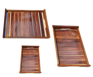 Lot de 3 plateaux de service en bois pour hôtels, restaurants, maison et cuisine-pour servir de délicieux plats et desserts - Product Image 5