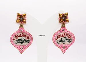 Pendientes de Botón con Cuentas Hechas a Mano, Color Rosa, Elegantes, con Pedrería, Imitación de Perla, Campana, Lazo, Árbol, para Mujer, para Fiestas - Product Image 6