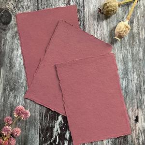 Lot de 5 cartes faites à la main en coton recyclé, rose sombre, boîte de style féerique avec impression offset UV - Product Image 2