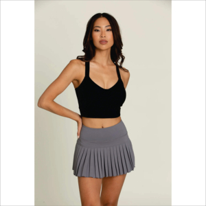 Nouveau design Jupe de tennis marine taille haute légère pour femmes Sentiment de danse Entraînement de course à pied jupe de tennis de golf avec short intégré - Product Image 2