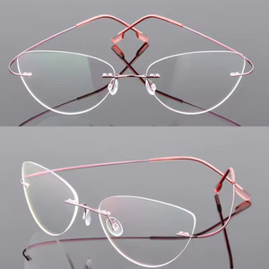 Montura de gafas de titanio sin montura óptica ultraligera con prescripción de aspecto innovador a las tarifas más baratas - Product Image 3