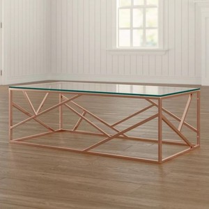 โต๊ะกาแฟคอนกรีตคุณภาพสูงห้องนั่งเล่นทันสมัยโต๊ะกาแฟสแตนเลสสีเงิน - Product Image 5